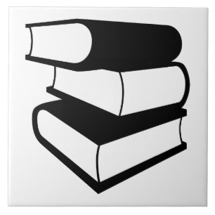 Stapel zwarte boeken tegeltje