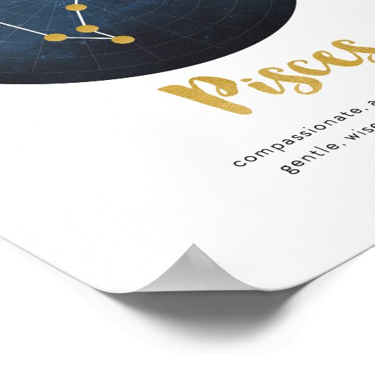 Stapelafdruk pisces poster (Hoek)