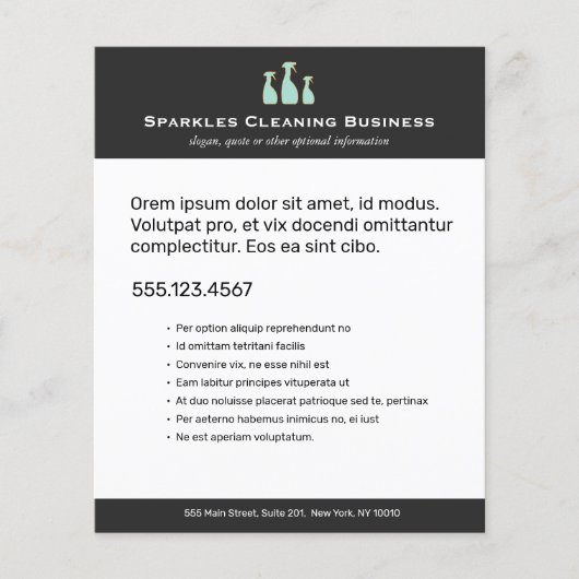 Stapelbak voor thuisreiniging met flesje flyer (Voorkant)