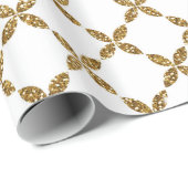 Stapelbuisvormig goudglitterpatroon cadeaupapier (Rol Hoek)