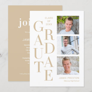 Stapelde Charm Editable Color Afstuderen Invitatio Kaart