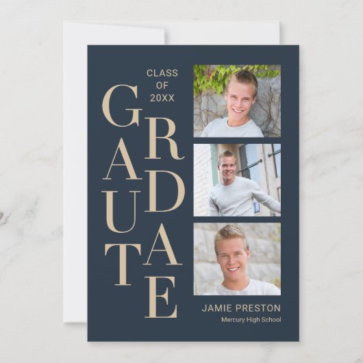 Stapelde Charm Editable Color Afstuderen Invitatio Kaart (Voorkant)