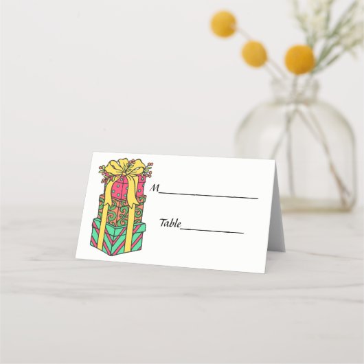 Stapelde gevlekte kerstcadeautjes (Achterkant)