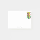Stapelde gevlekte kerstcadeautjes post-it® notes (Voorkant)