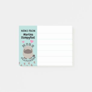 Stapeldier platypus voetafdrukken gedraaid na zijn post-it® notes