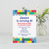 Stapelen Bricks Boy's verjaardagsfeestje Kaart (Staand voorkant)