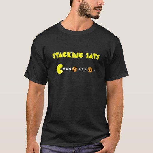 Stapelen Sats Bitcoin Crypto Valuta BTC T-shirt (Voorkant)