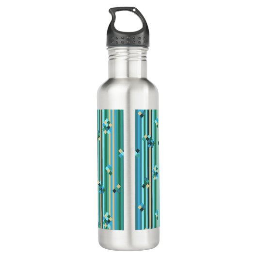 Stapelmengsel — groen en blauw waterfles (Achterkant)