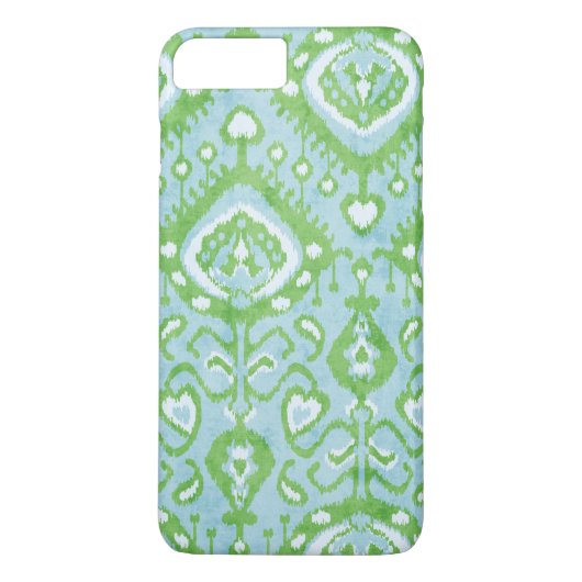 Stapelpatronen met blauwe en groene ikat Case-Mate iPhone case (Achterkant)