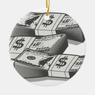 Stapels contant geld keramisch ornament