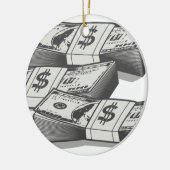 Stapels contant geld keramisch ornament (Links)