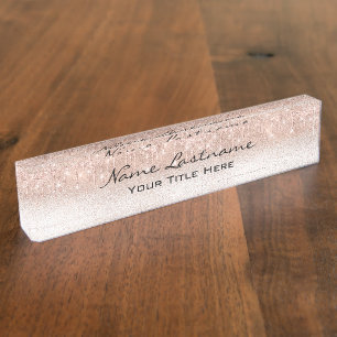 Stapels Glitter Effect Roos Esthetician Beauty Spa Naambordje