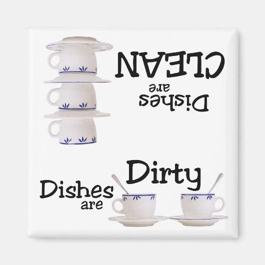 Stapels van kopjes Vaatwasser Magneet (Voorkant)