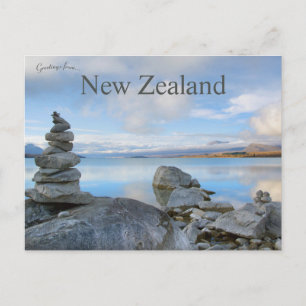 Stapelstenen bij Lake Tekapo Nieuw-Zeeland Briefkaart