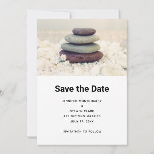 Stapelstenen Meditatieve Cairn bruiloft Save The Date