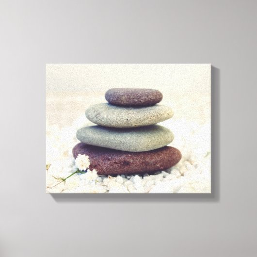 Stapelstenen Meditatieve Cairn Canvas Afdruk (Voorkant)
