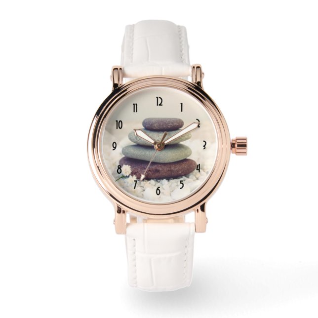 Stapelstenen Meditatieve Cairn Horloge (Voorkant)