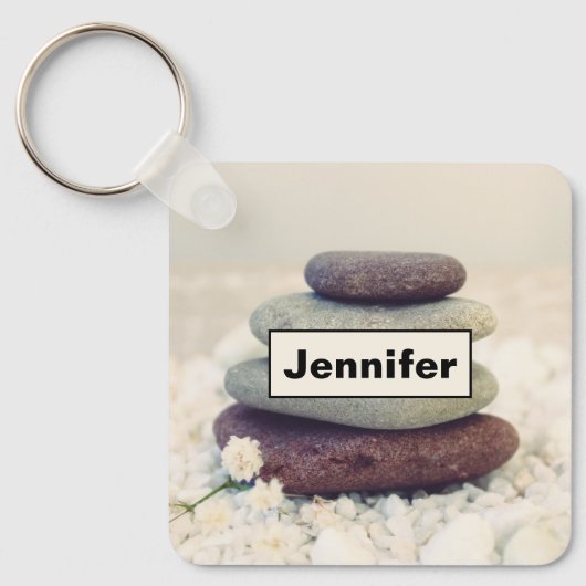 Stapelstenen Meditatieve Cairn Sleutelhanger (Voorkant)