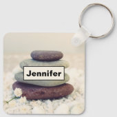 Stapelstenen Meditatieve Cairn Sleutelhanger (Achterkant)