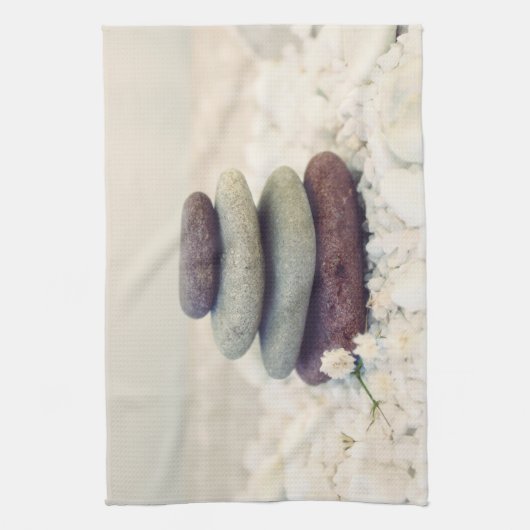 Stapelstenen Meditatieve Cairn Theedoek (Verticaal)