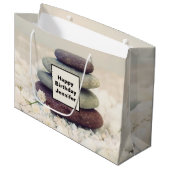 Stapelstenen Meditatieve Cairn Verjaardag Groot Cadeauzakje (Voorkant Gekanteld)