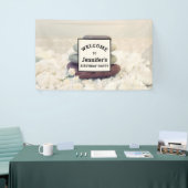 Stapelstenen Meditatieve Cairn Verjaardag Spandoek (Beurs)