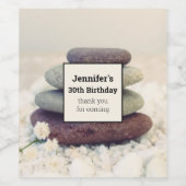 Stapelstenen Meditatieve Cairn Verjaardag Wijn Etiket (Enkel label)