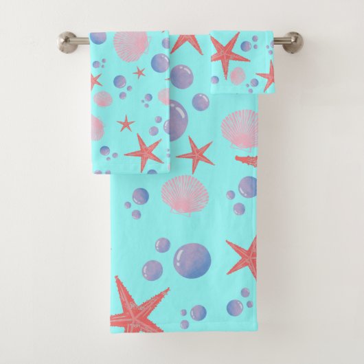 Stapelvis Zee schelpdiervis Kustzomer zeestrand Bad Handdoek (Insitu)