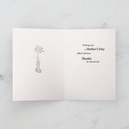 StapMam, Moederdag, Ontbijt in bed, Roze Kaart (Binnen)