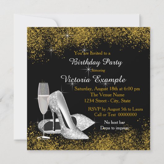 Stappen in 40 verjaardagsfeest zilver goud kaart (Achterkant)