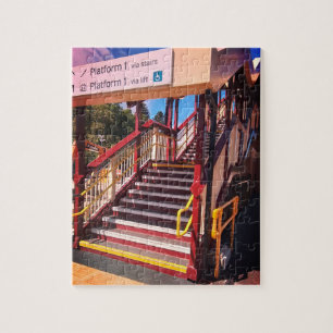 Stappen op het station legpuzzel