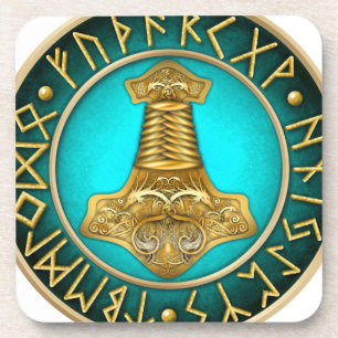Stappen - Thors Hammer - Blauwgroen Bier Onderzetter