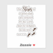 Stappen van een goed Man - Psalm 37:23 Sticker (Vel)