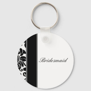 Stapte zwarte witte en grijze demask Wedding set Sleutelhanger