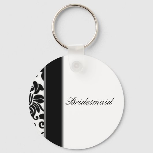 Stapte zwarte witte en grijze demask Wedding set Sleutelhanger (Voorkant)