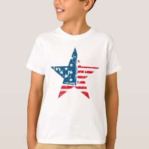 Star American Flag Grunge  Tshirt