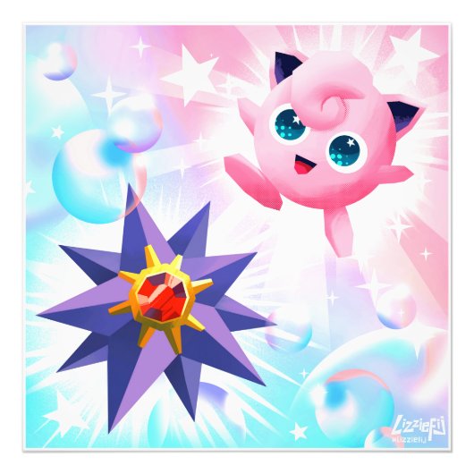 Star and bubble magic art print foto afdruk (Voorkant)