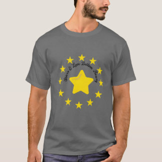 Star and love button girl t-shirt