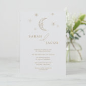 Star and Moon Celestial Photo Wedding Invitation (Debout devant)