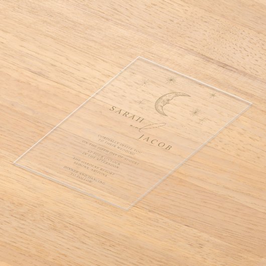 Star and Moon Celestial Wedding Invitation (Poser)