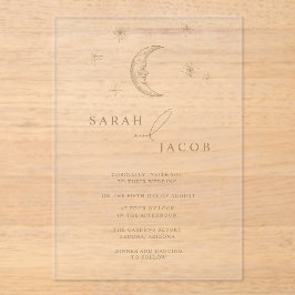 Star and Moon Celestial Wedding Invitation Acryl Uitnodigingen