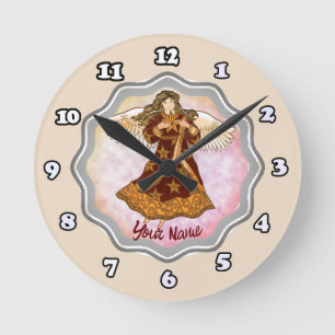 Star Angel Clock Ronde Klok