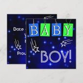 Star Baby Boy Faire-part (Devant / Derrière)