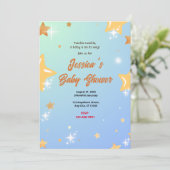 Star Baby shower Kaart (Staand voorkant)