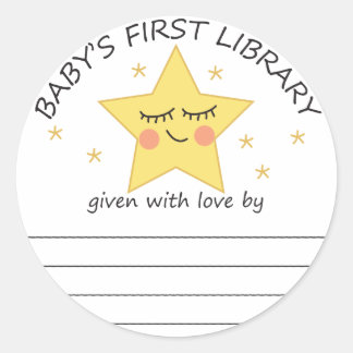 Star baby's eerste bibliotheek bookplate sticker