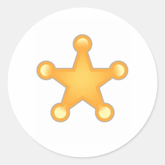 Star Badge Ronde Sticker (Voorkant)