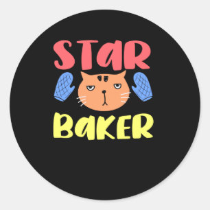 Star Baker Katten Kat Liefhebber Bakkers Bak Ronde Sticker