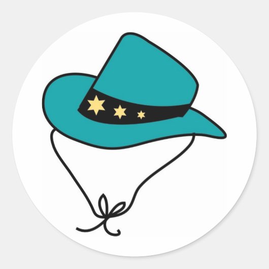 Star Band op Blue Cowboy Pet Ronde Sticker (Voorkant)