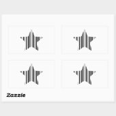 STAR BAR CODE Stellar Barcode Patroon Ontwerp Rechthoekige Sticker (Vel)