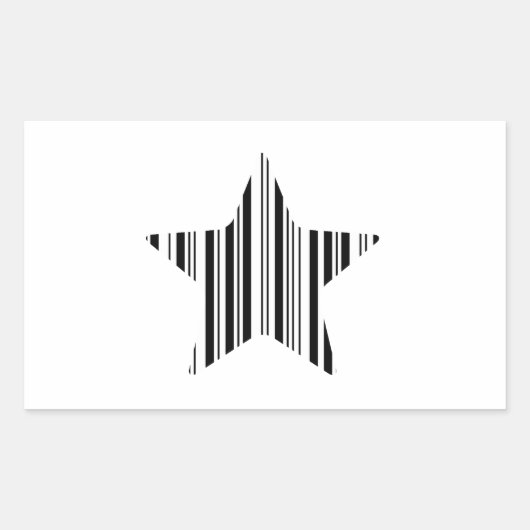 STAR BAR CODE Stellar Barcode Patroon Ontwerp Rechthoekige Sticker (Voorkant)